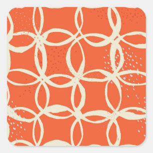 Sketchy Circles Trendy Seamless Design Square Sticker
