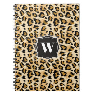 Sketchy Classic Leopard Pattern w/ Custom Monogram Notebook