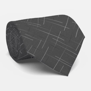 Sketchy Diagonals Speckled Charcoal Tie