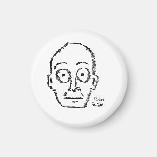 sketchy drawn cartoon face ( Erica Crooks ) Magnet