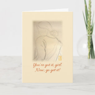 Sketchy Girl Encouragement Card