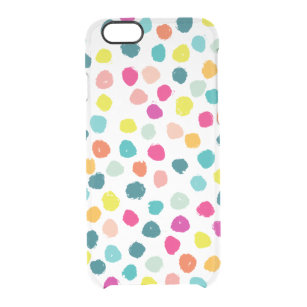 Sketchy Happy Colour Dots Clear iPhone 6/6S Case