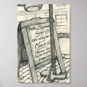Sketchy In Paris: Cafe Poster