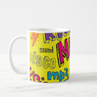 Sketchy Music Doodles Seamless Background Coffee Mug