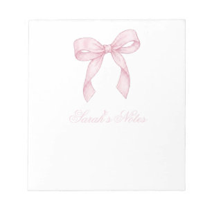Sketchy Pink Messy Bow Coquette Aesthetic Personal Notepad