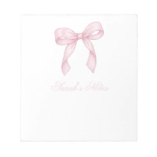 Sketchy Pink Messy Bow Coquette Aesthetic Personal Notepad