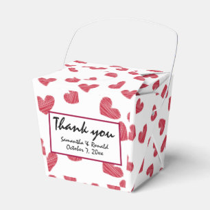 Sketchy Red Heart Wedding Favour Box