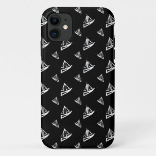 Sketchy Sailboat Pattern iPhone 11 Case