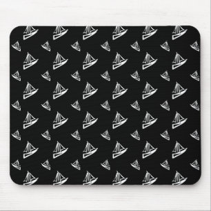 Sketchy Sailboat Pattern Mouse Mat