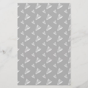 Sketchy Sailboat Pattern Stationery