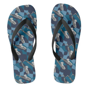 Sketchy Saxophone Blues Flip Flops