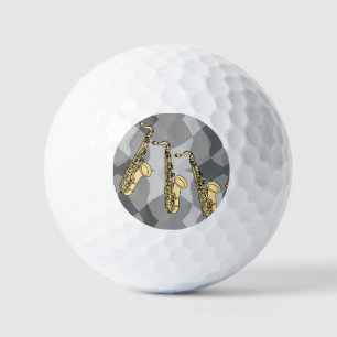 Sketchy Saxophone Grey Pattern Golf Balls