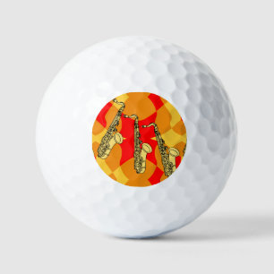 Sketchy Saxophone Grey Pattern Golf Balls