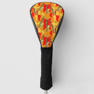 Sketchy Saxophone Grey Pattern Golf Head Cover