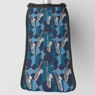 Sketchy Saxophone Grey Pattern Golf Head Cover