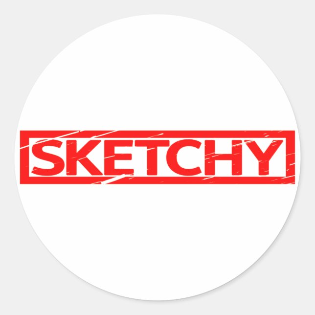 Sketchy Stamp Classic Round Sticker (Front)