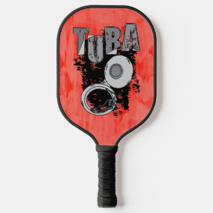 Sketchy Tuba and Text Pickleball Paddle
