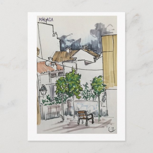 Skethchbook pages. Málaga. Markers Postcard (Front)