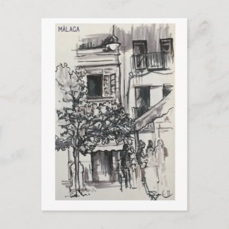 Skethchbook pages. Málaga. Markers Postcard