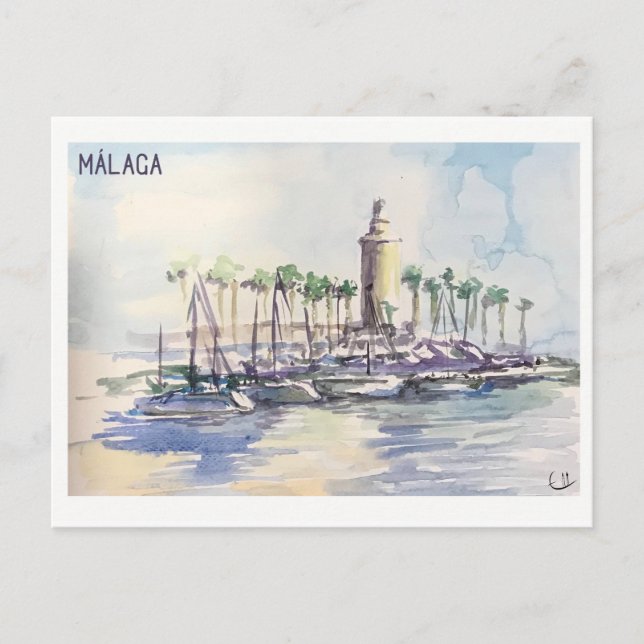 Skethchbook pages. Málaga Postcard (Front)