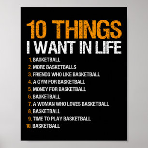 Sketll 10 Things I Want In Life For Men Boys Poster