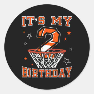Sketll 2nd Birthday Dunk Gift For 2 Years Old Kids Classic Round Sticker