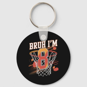 Sketll 8th Birthday Shirt For Boys 8 Year Old Birt Key Ring