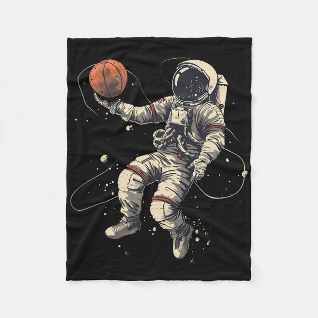Sketll Artwork Astronaut Lay Up Sketll Player  Fleece Blanket (Front)