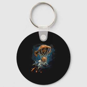 Sketll Artwork Slam Dunk Splash Sketll Player Hoop Key Ring