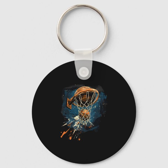 Sketll Artwork Slam Dunk Splash Sketll Player Hoop Key Ring (Front)