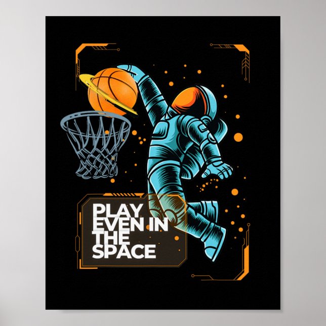 Sketll Astronaut Dunkin Play Sketll Even In Space  Poster (Front)