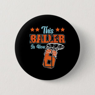 Sketll Bll 6th Birthday This Ller Is Now 6 Cm Round Badge