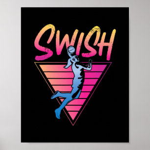 Sketll Bll Retro 90s 80s Swish Poster