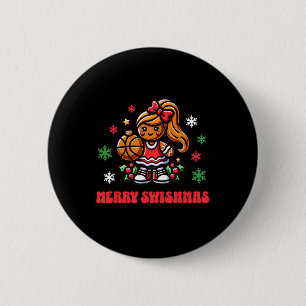 Sketll Christmas Women's And Girls Merry Swishmas 6 Cm Round Badge