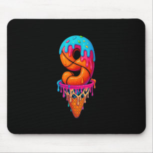 Sketll Drip 9 Year Old Ice Cream Drip 9th Birthday Mouse Mat
