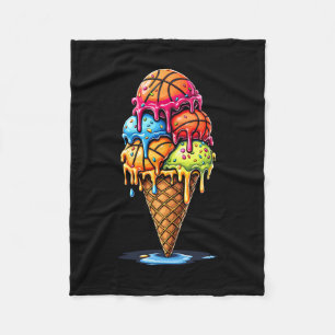 Sketll Drip Boys Girls Ice Cream Drip Sprinkles Su Fleece Blanket