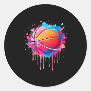 Sketll Drip Splash Boys Tie Dye Colorful Sketll Te Classic Round Sticker
