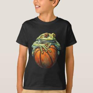 Sketll Frog Bll Player Artwork Drawing Sketll Hoop T-Shirt