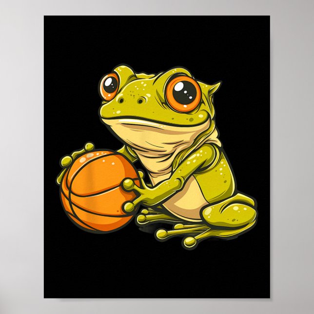 Sketll Frog Toad Drawing Sketll Player Animal Art  Poster (Front)