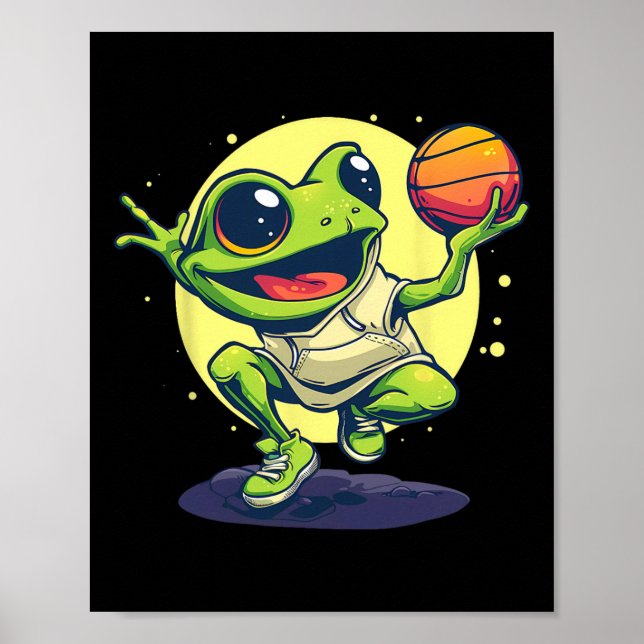 Sketll Frog Toad Sketll Player Animal Art Drawing  Poster (Front)