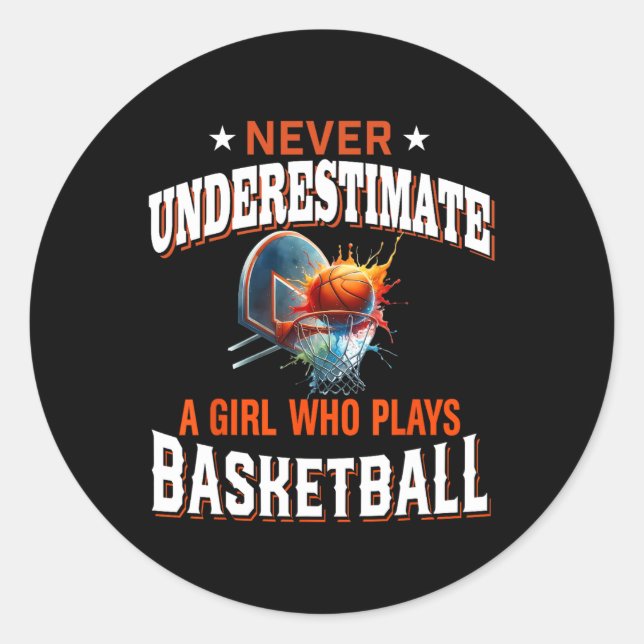 Sketll Gifts For Teen Girls Firell Athlete Design  Classic Round Sticker (Front)