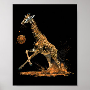 Sketll Giraffe Animal Art Drawing Sketll Lover  Poster