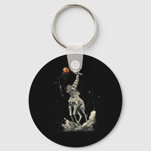 Sketll Giraffe Sketll Lover Drawing Slam Dunk  Key Ring (Front)