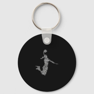 Sketll Girl Dunk Words Player Women Girls Kid Teen Key Ring