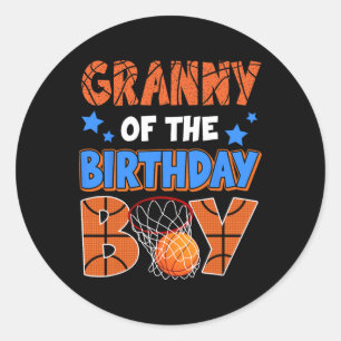 Sketll Granny Of The Birthday Boy Family Matching Classic Round Sticker