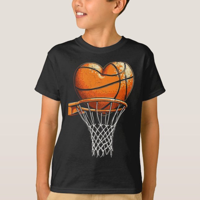 Sketll Heart Valentines Day Sports Boys Youth  T-Shirt (Front)
