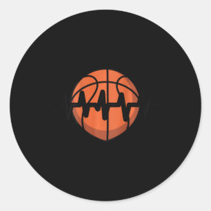 Sketll Heartbeat Pulse Design Classic Round Sticker