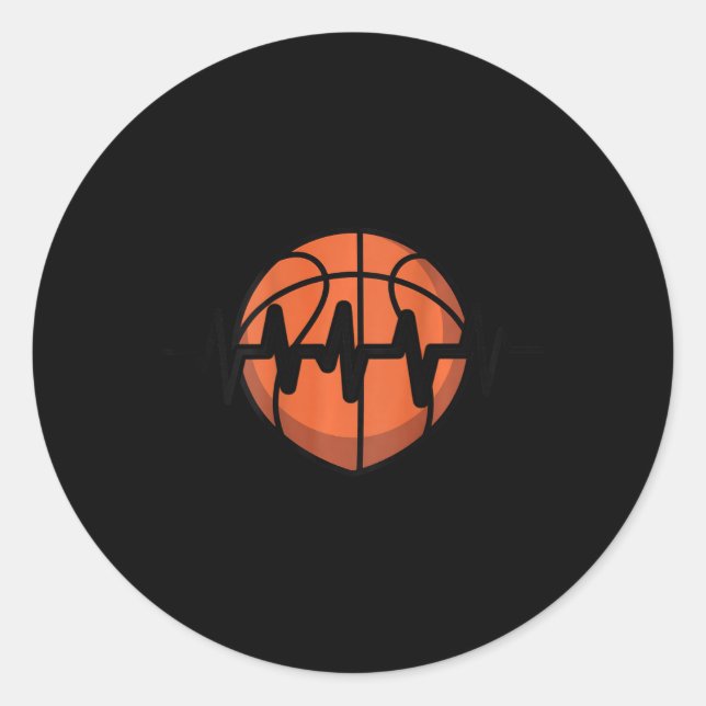 Sketll Heartbeat Pulse Design  Classic Round Sticker (Front)