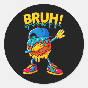 Sketll Ice Cream Drip Boys Girls Cute Dabbing Game Classic Round Sticker