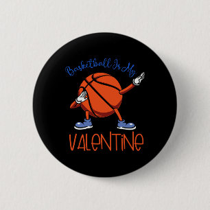 Sketll Is My Valentine. Funny Sports Valentines Da 6 Cm Round Badge